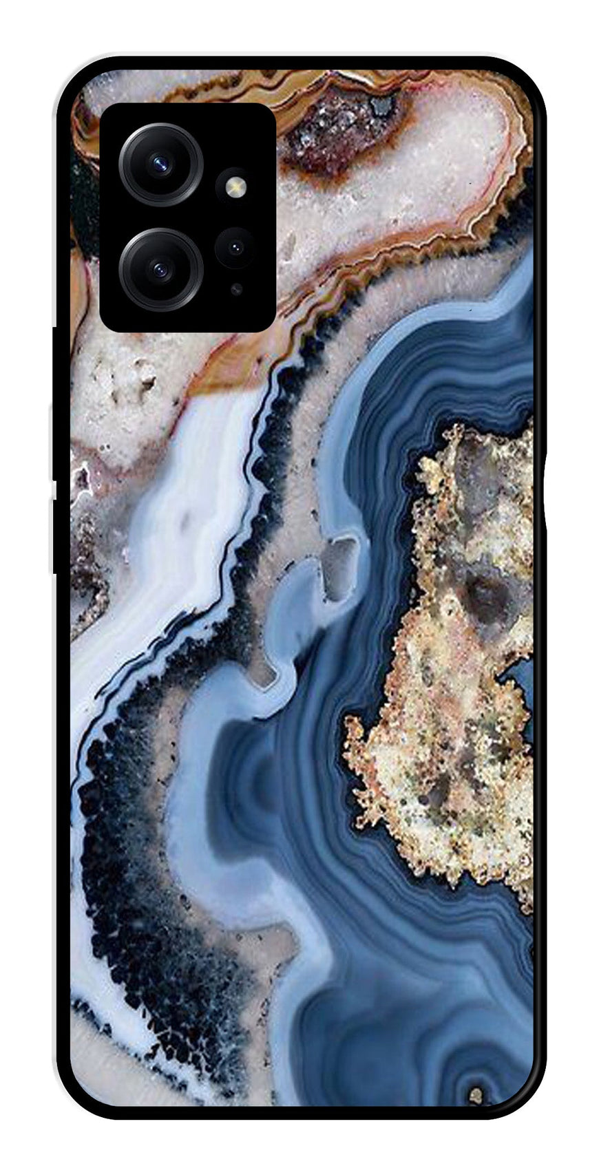 Marble Design Metal Mobile Case for Redmi Note 12 4G   (Design No -53)