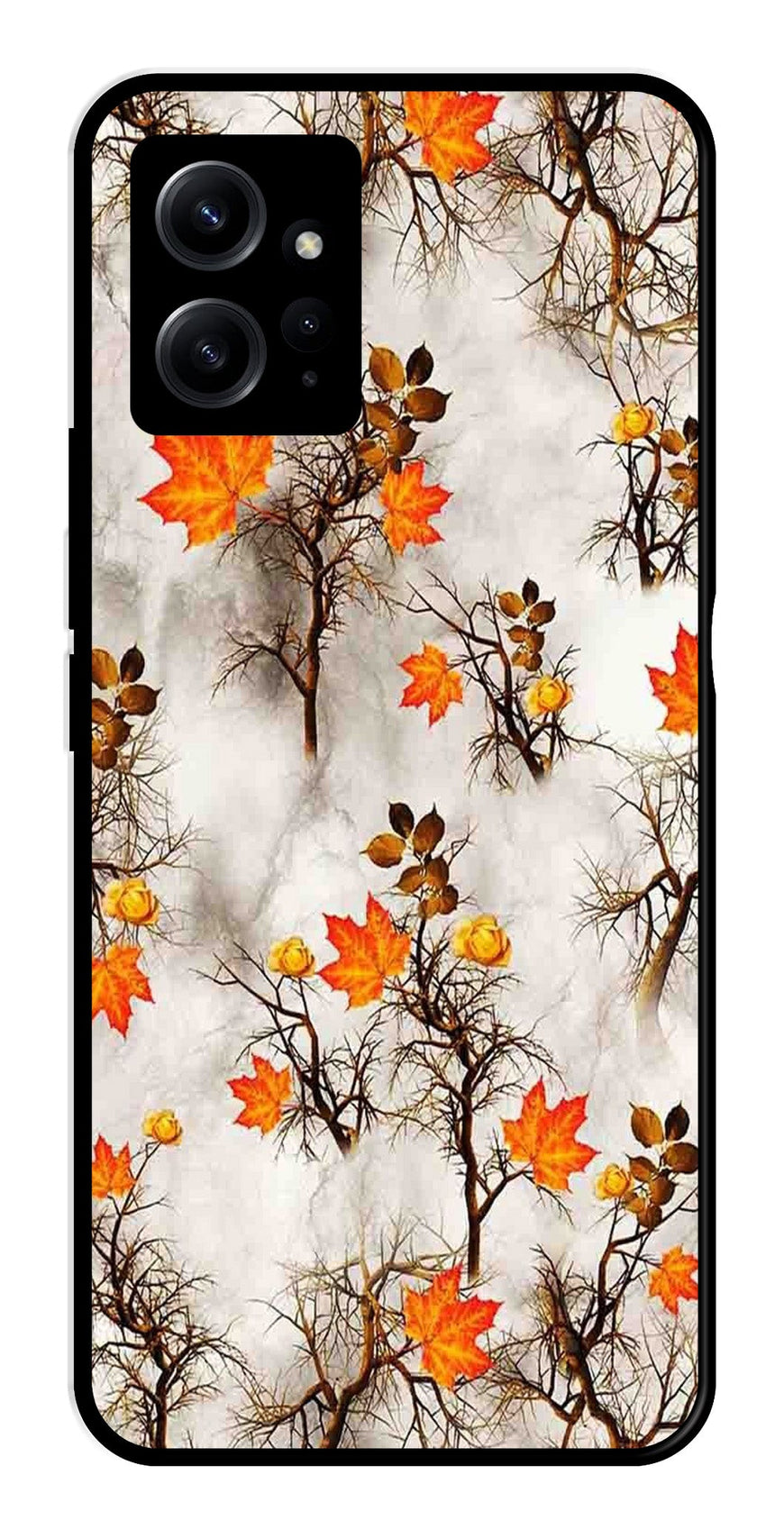 Autumn leaves Metal Mobile Case for Redmi Note 12 4G   (Design No -55)