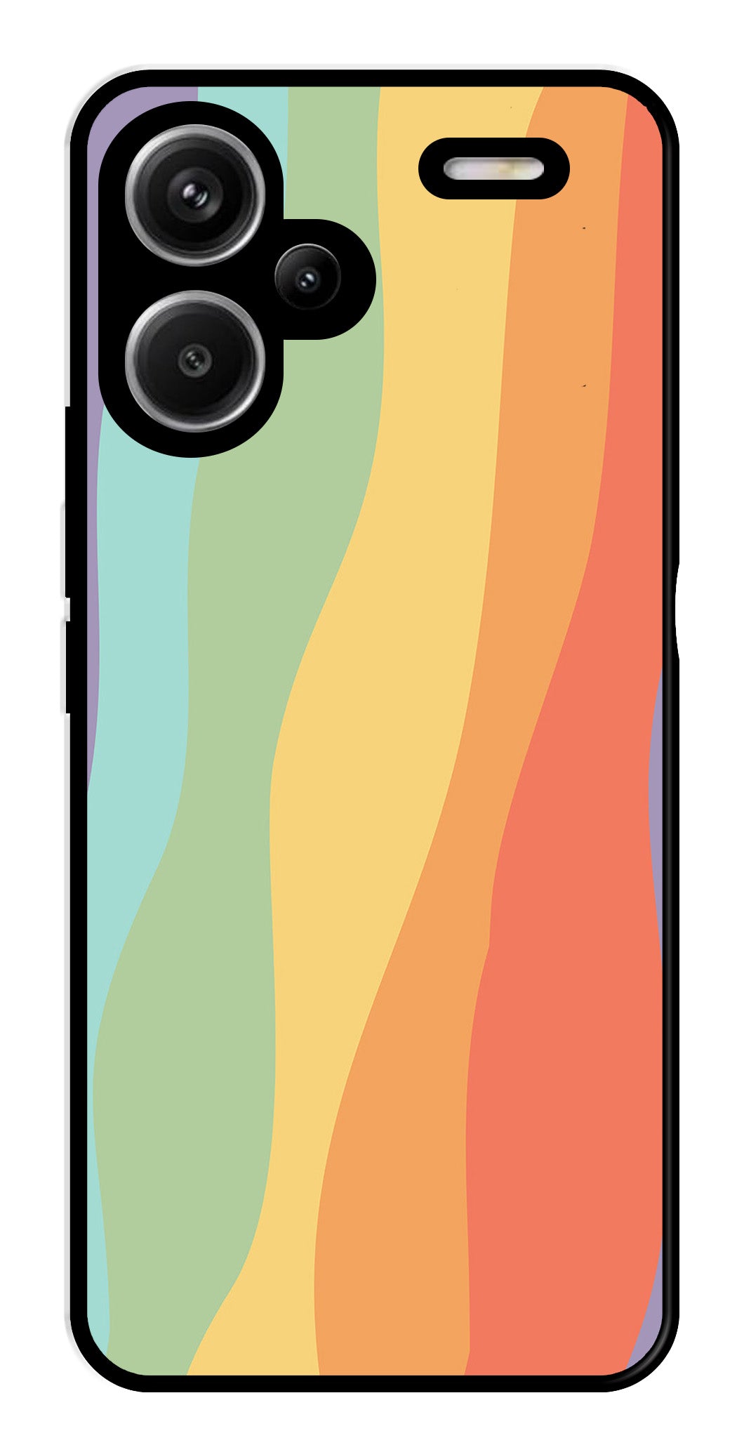 Muted Rainbow Metal Mobile Case for Redmi Note 13 Pro Plus 5G   (Design No -02)