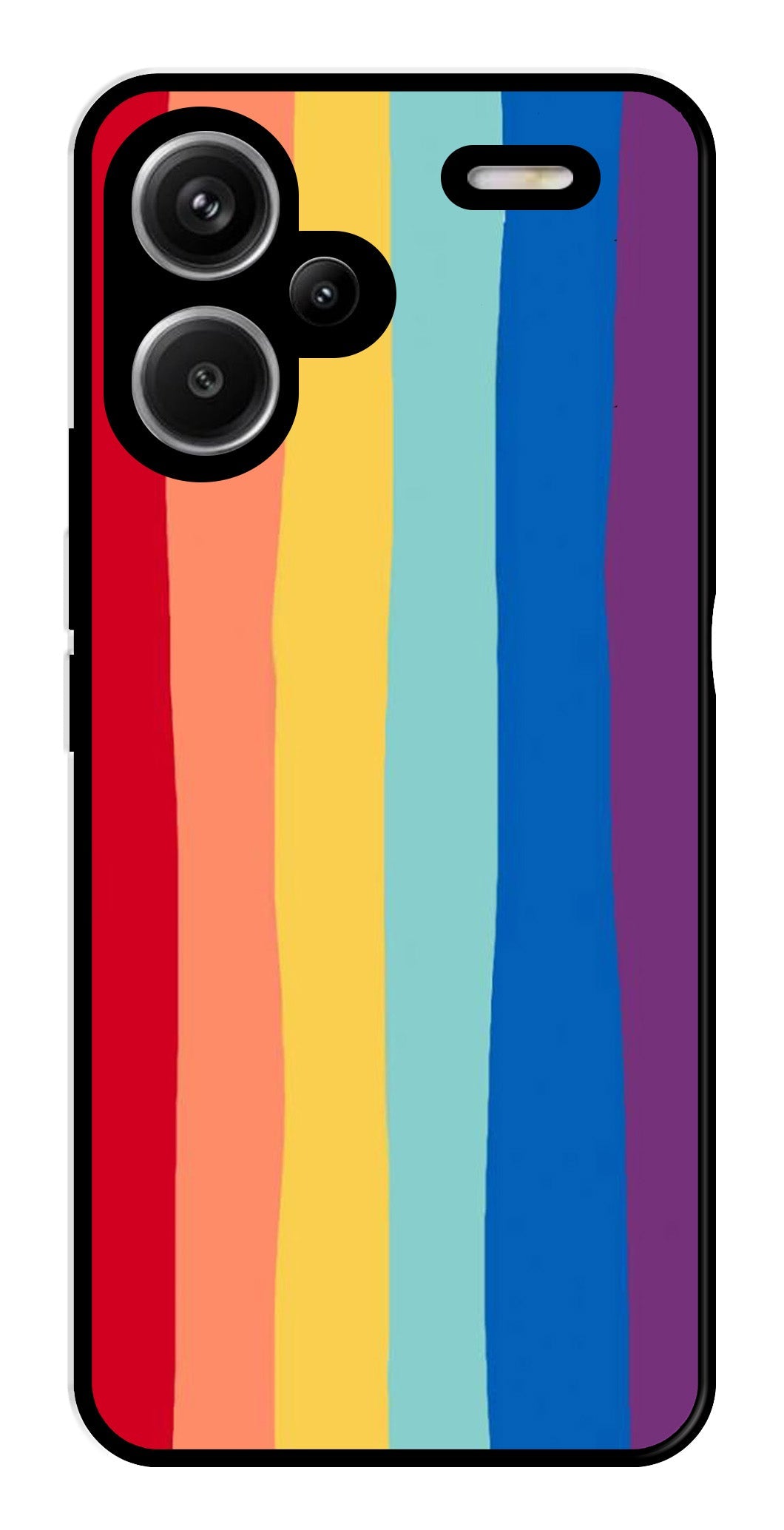 Rainbow MultiColor Metal Mobile Case for Redmi Note 13 Pro Plus 5G   (Design No -03)