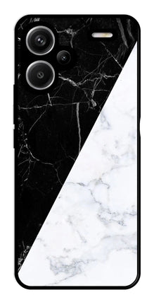 Black White Marble Design Metal Mobile Case for Redmi Note 13 Pro Plus 5G