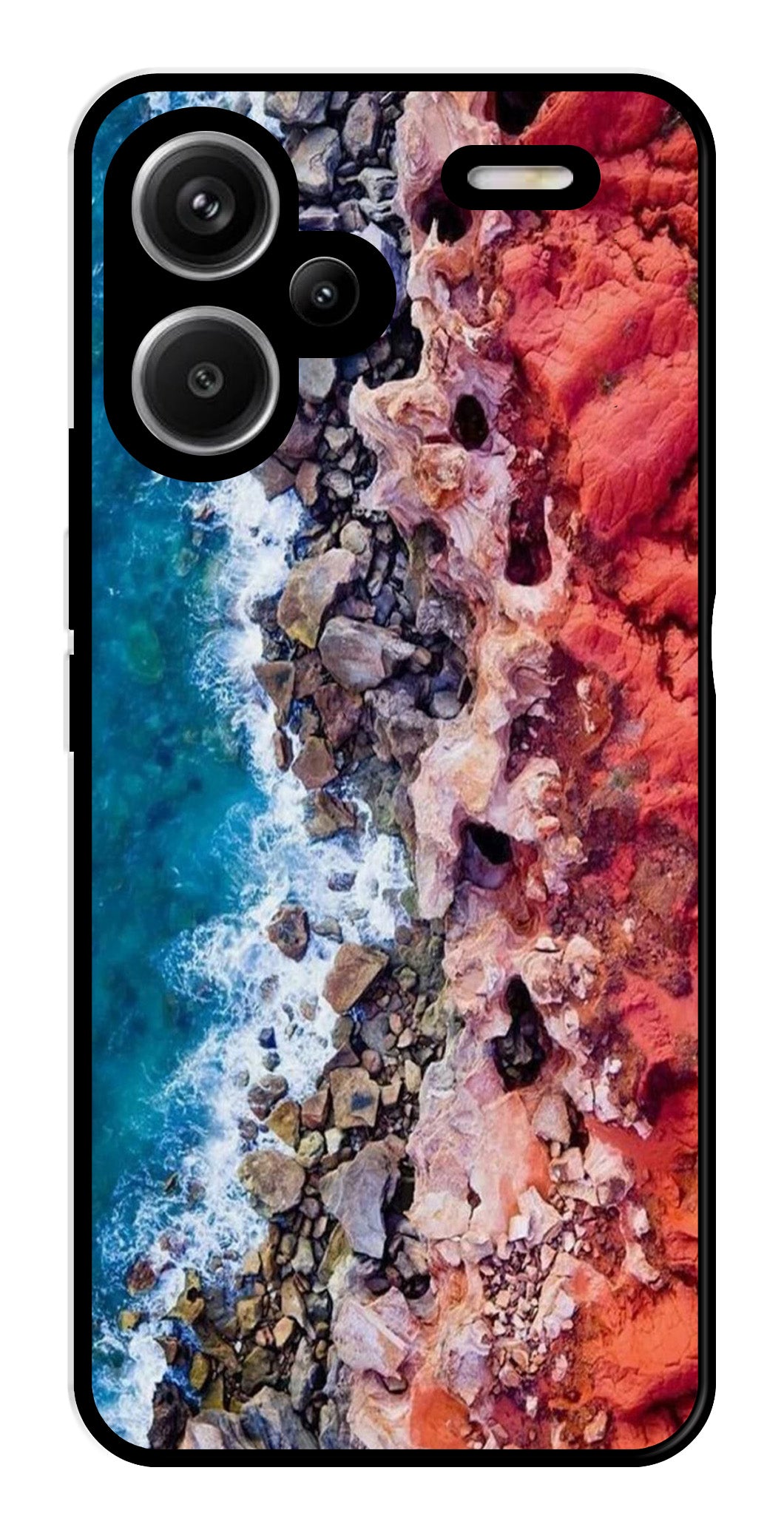 Sea Shore Metal Mobile Case for Redmi Note 13 Pro Plus 5G   (Design No -18)