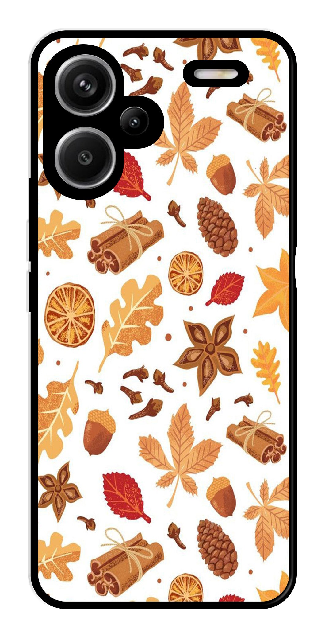 Autumn Leaf Metal Mobile Case for Redmi Note 13 Pro Plus 5G   (Design No -19)