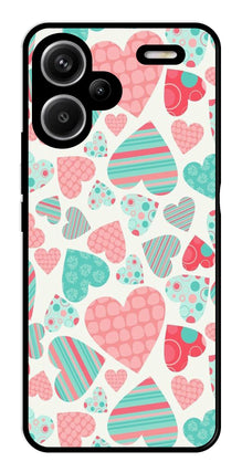 Hearts Pattern Metal Mobile Case for Redmi Note 13 Pro Plus 5G