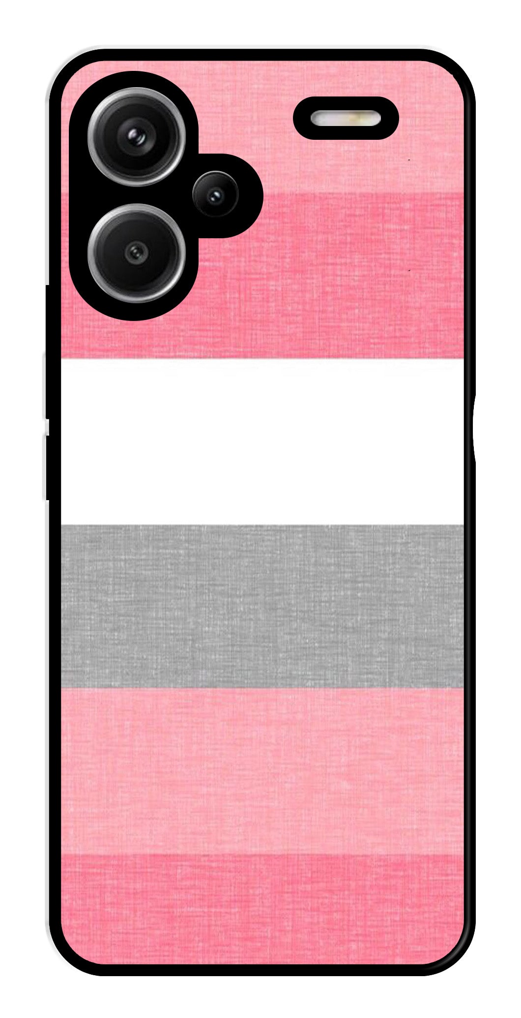 Pink Pattern Metal Mobile Case for Redmi Note 13 Pro Plus 5G   (Design No -23)