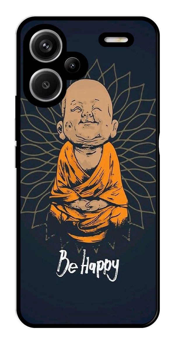 Be Happy Metal Mobile Case for Redmi Note 13 Pro Plus 5G   (Design No -27)