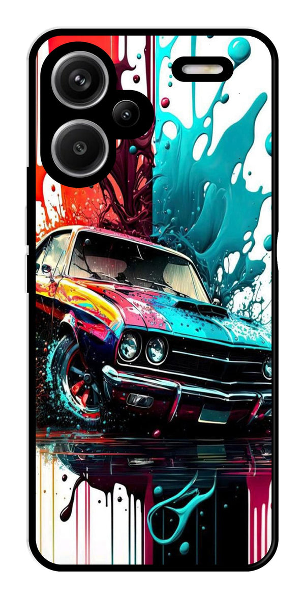 Vintage Car Metal Mobile Case for Redmi Note 13 Pro Plus 5G   (Design No -29)