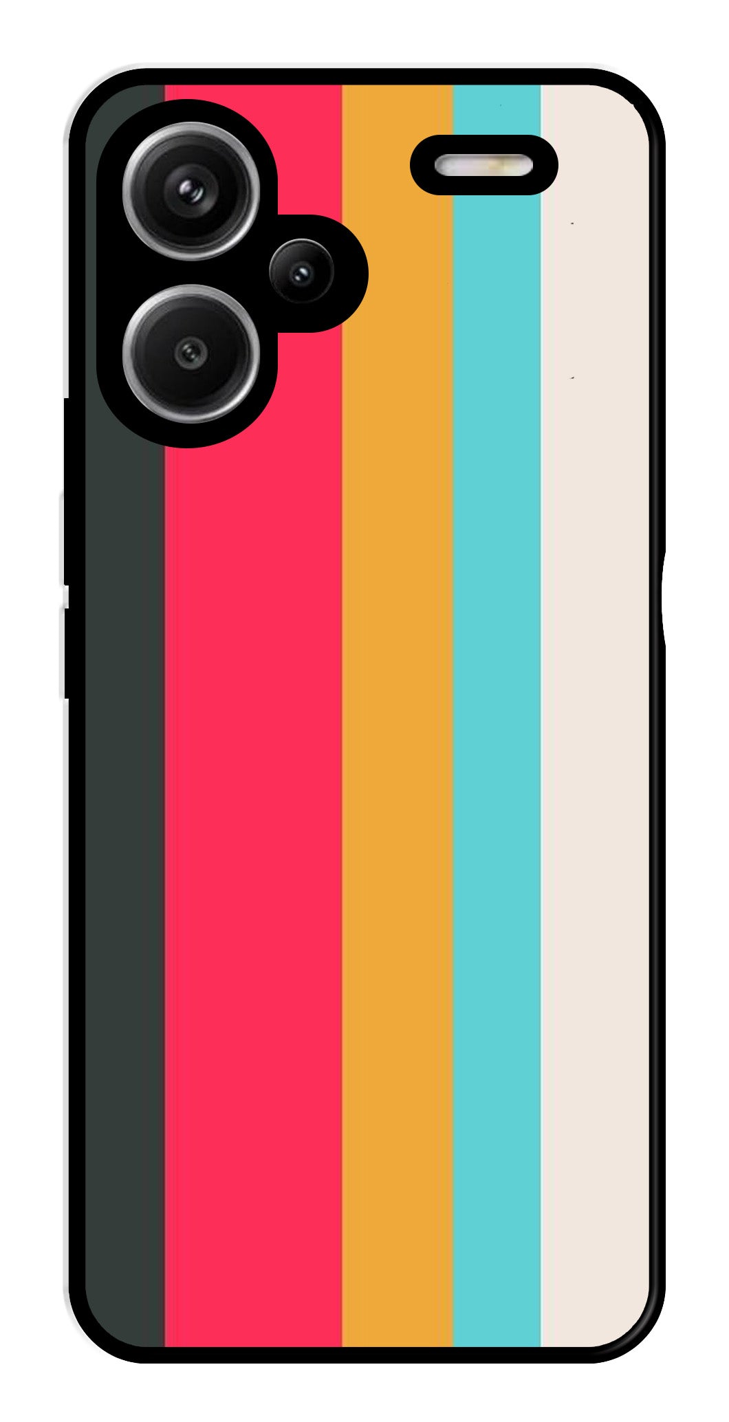 Muted Rainbow Metal Mobile Case for Redmi Note 13 Pro Plus 5G   (Design No -31)