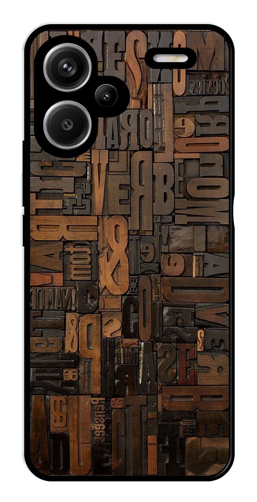 Alphabets Metal Mobile Case for Redmi Note 13 Pro Plus 5G   (Design No -32)