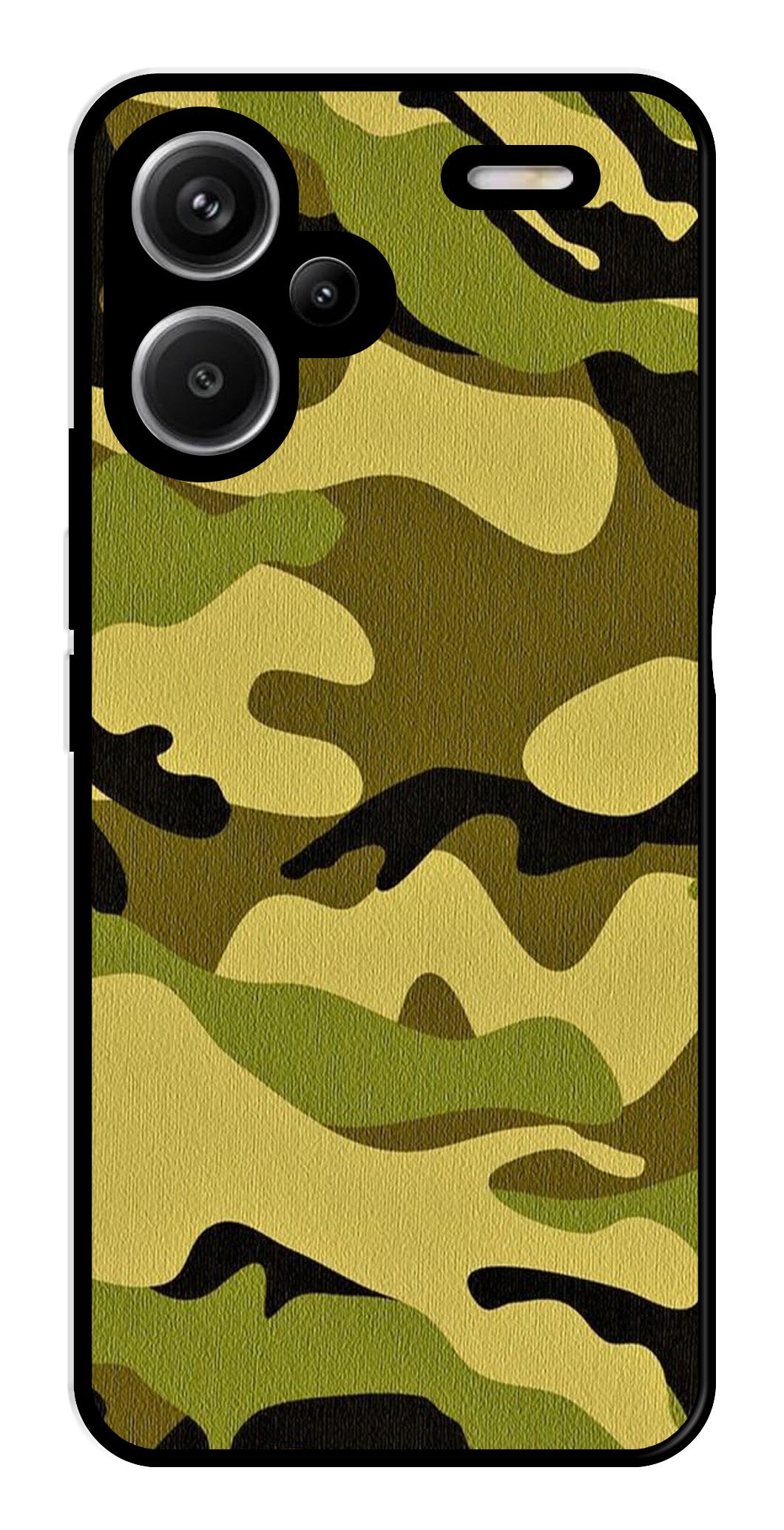 Army Pattern Metal Mobile Case for Redmi Note 13 Pro Plus 5G   (Design No -35)