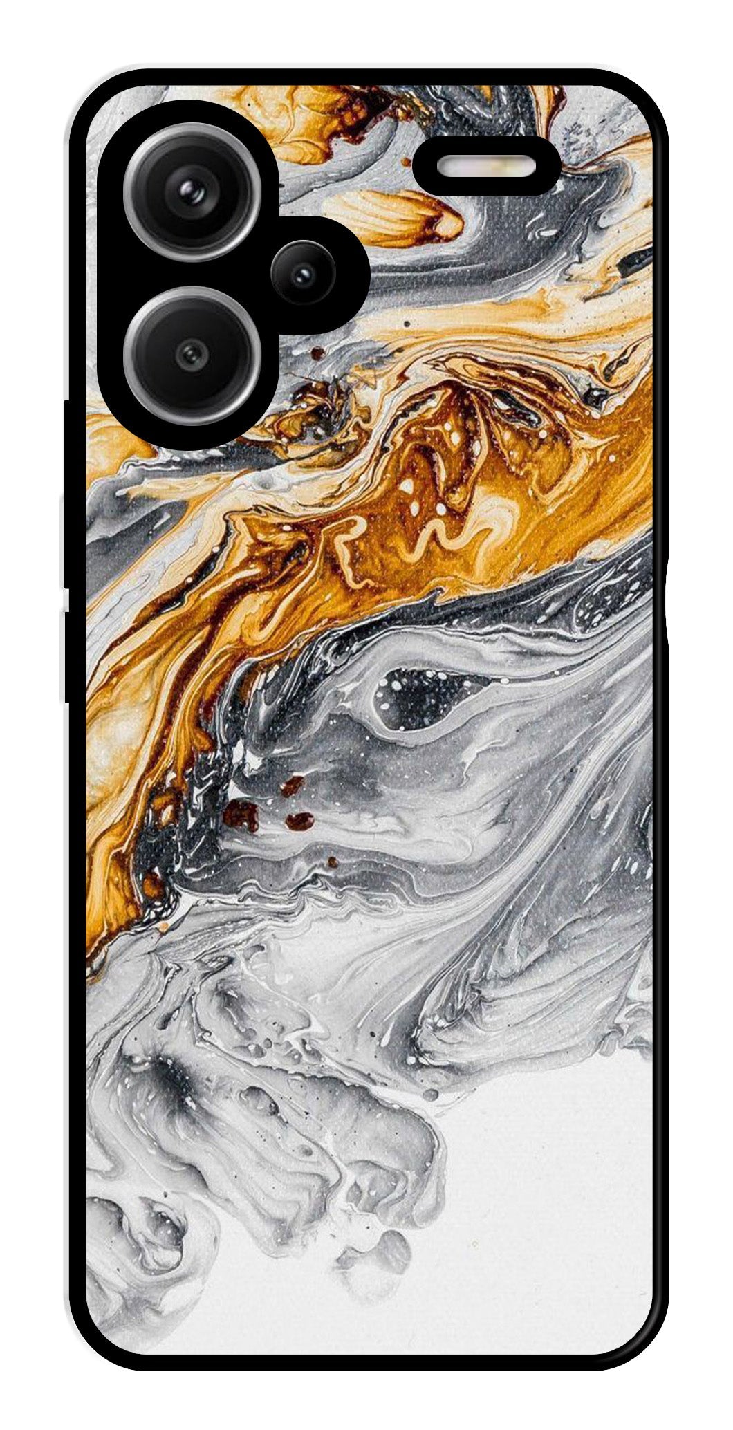 Marble Pattern Metal Mobile Case for Redmi Note 13 Pro Plus 5G   (Design No -36)