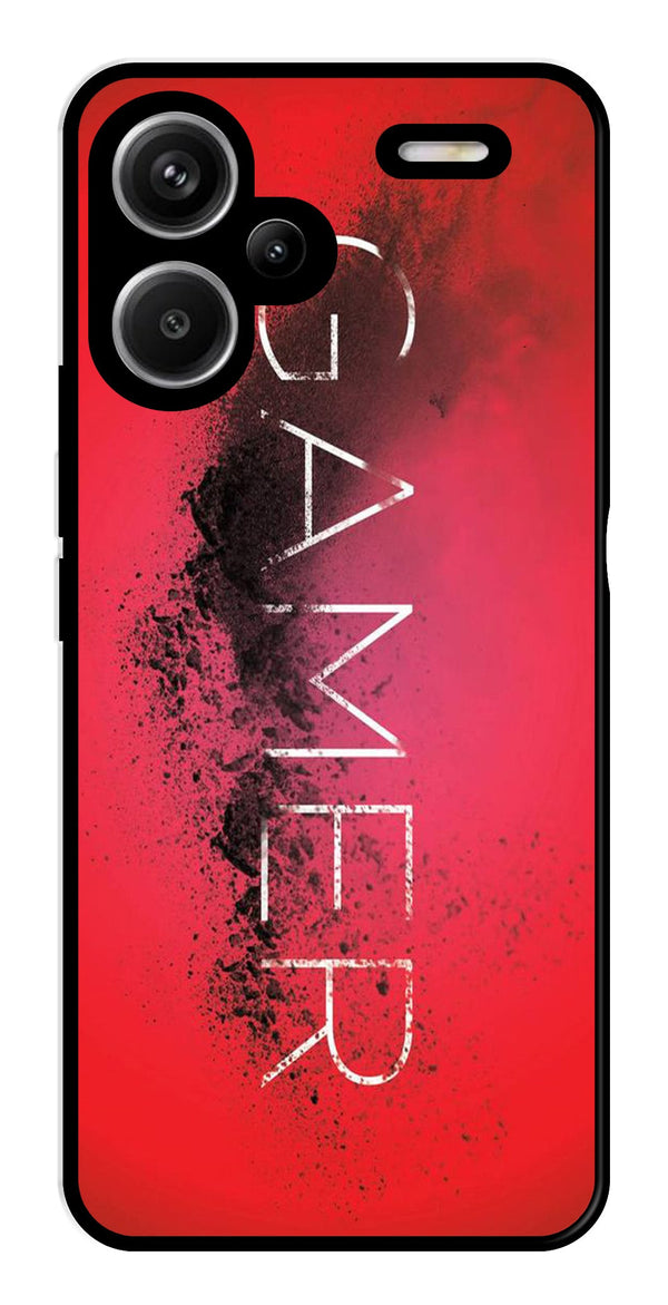 Gamer Pattern Metal Mobile Case for Redmi Note 13 Pro Plus 5G   (Design No -41)