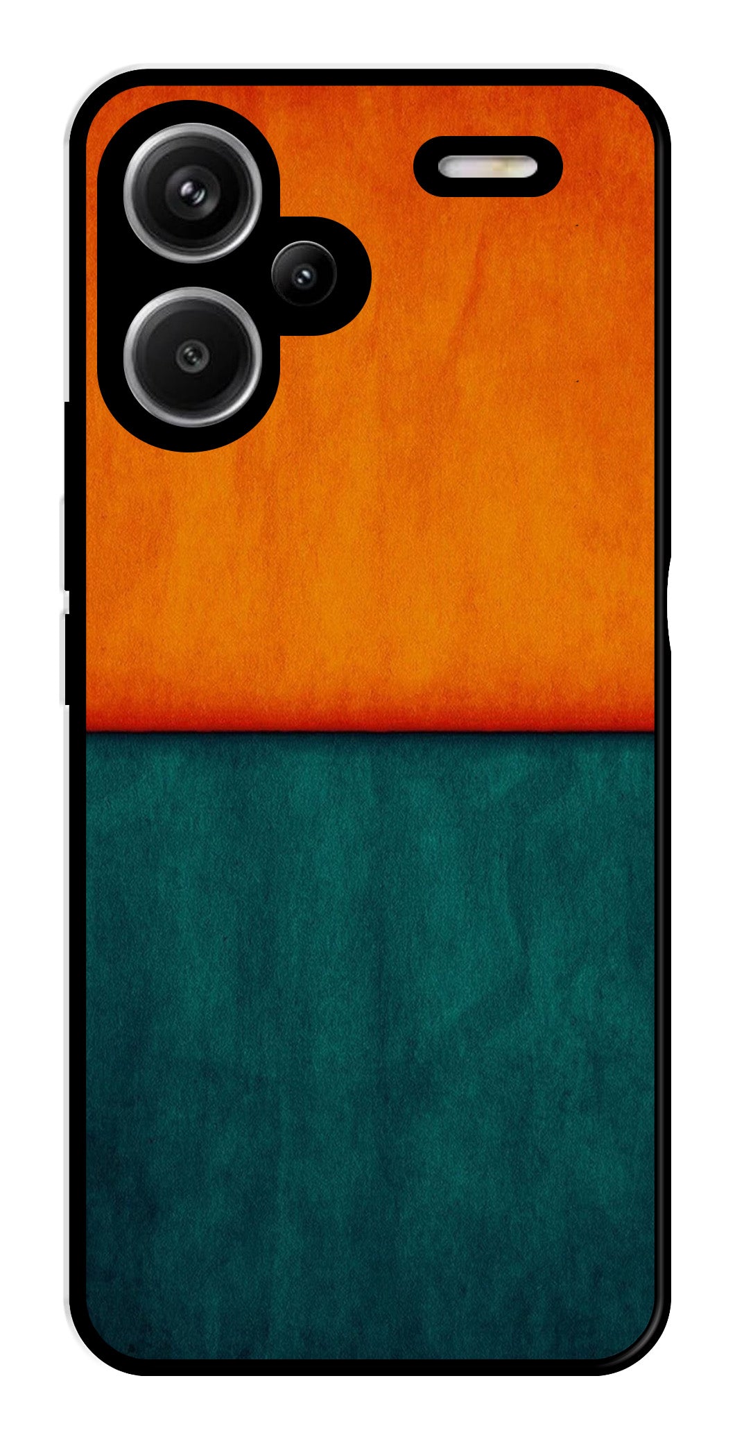 Orange Green Pattern Metal Mobile Case for Redmi Note 13 Pro Plus 5G   (Design No -45)