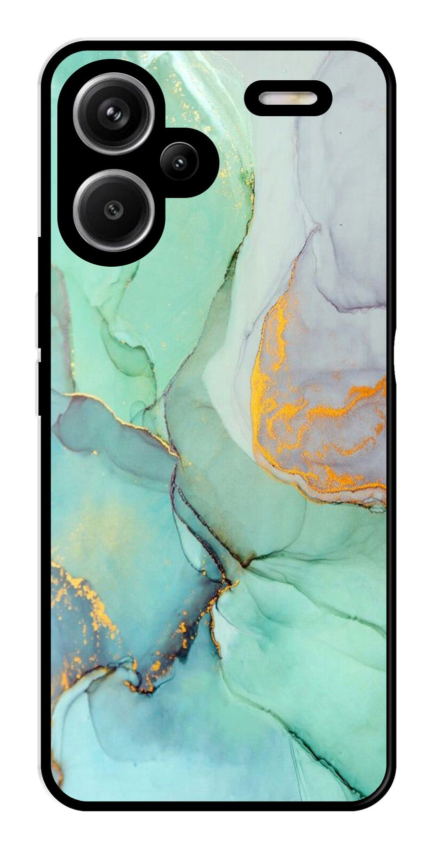Marble Design Metal Mobile Case for Redmi Note 13 Pro Plus 5G   (Design No -46)