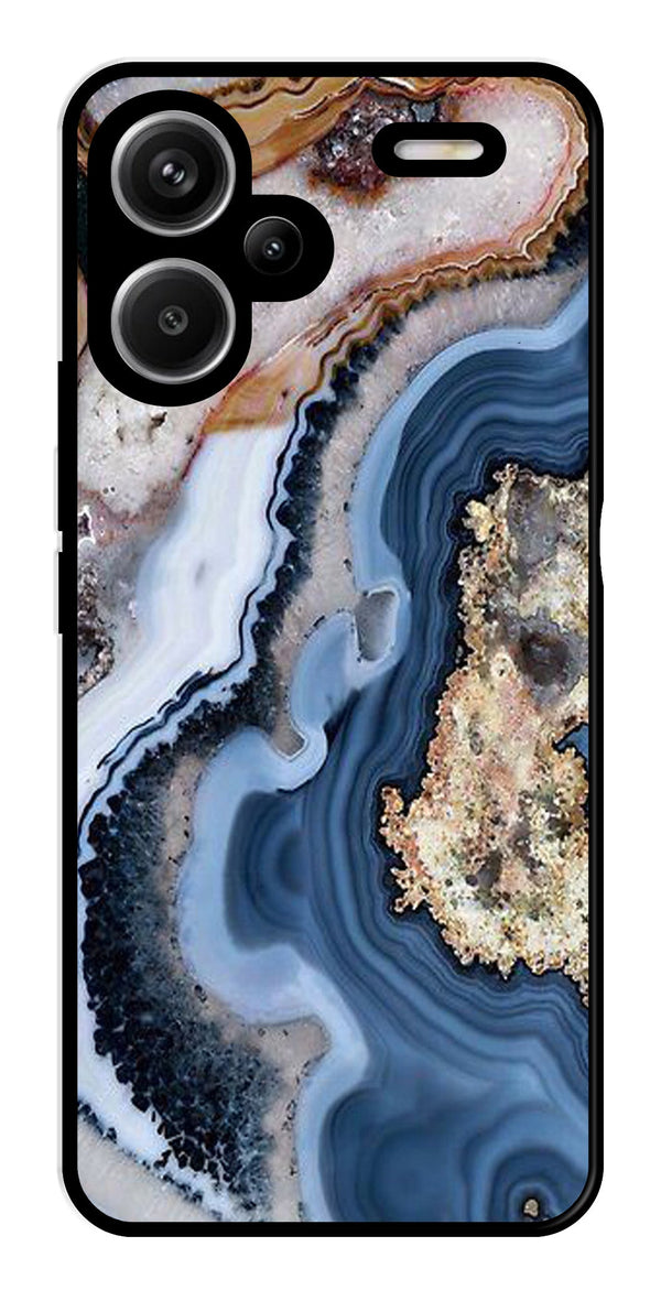 Marble Design Metal Mobile Case for Redmi Note 13 Pro Plus 5G   (Design No -53)