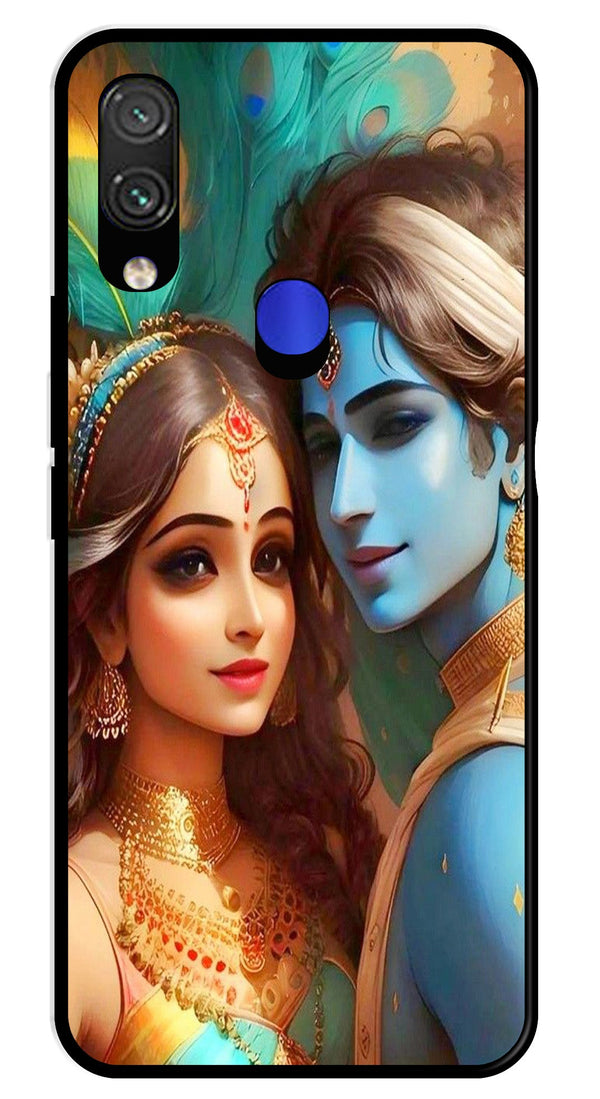 Lord Radha Krishna Metal Mobile Case for Redmi Note 7   (Design No -01)