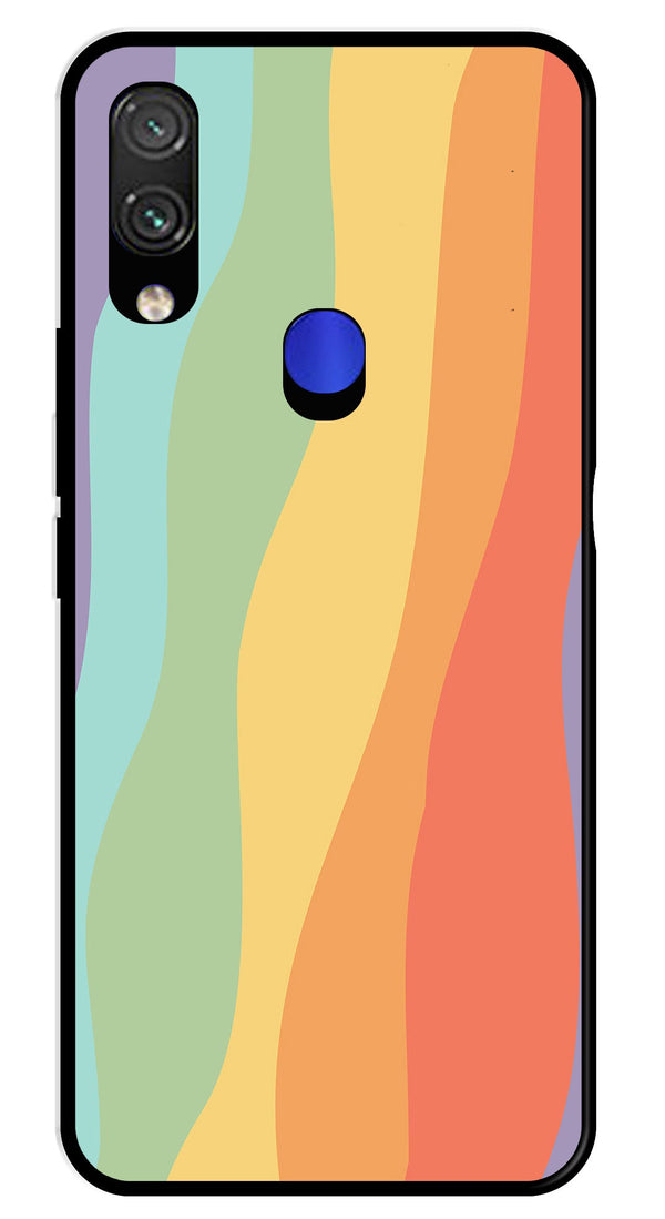 Muted Rainbow Metal Mobile Case for Redmi Note 7   (Design No -02)