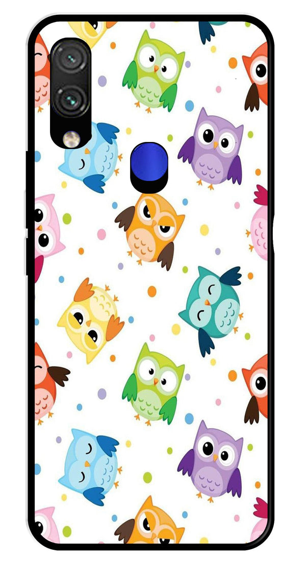 Owls Pattern Metal Mobile Case for Redmi Note 7   (Design No -20)