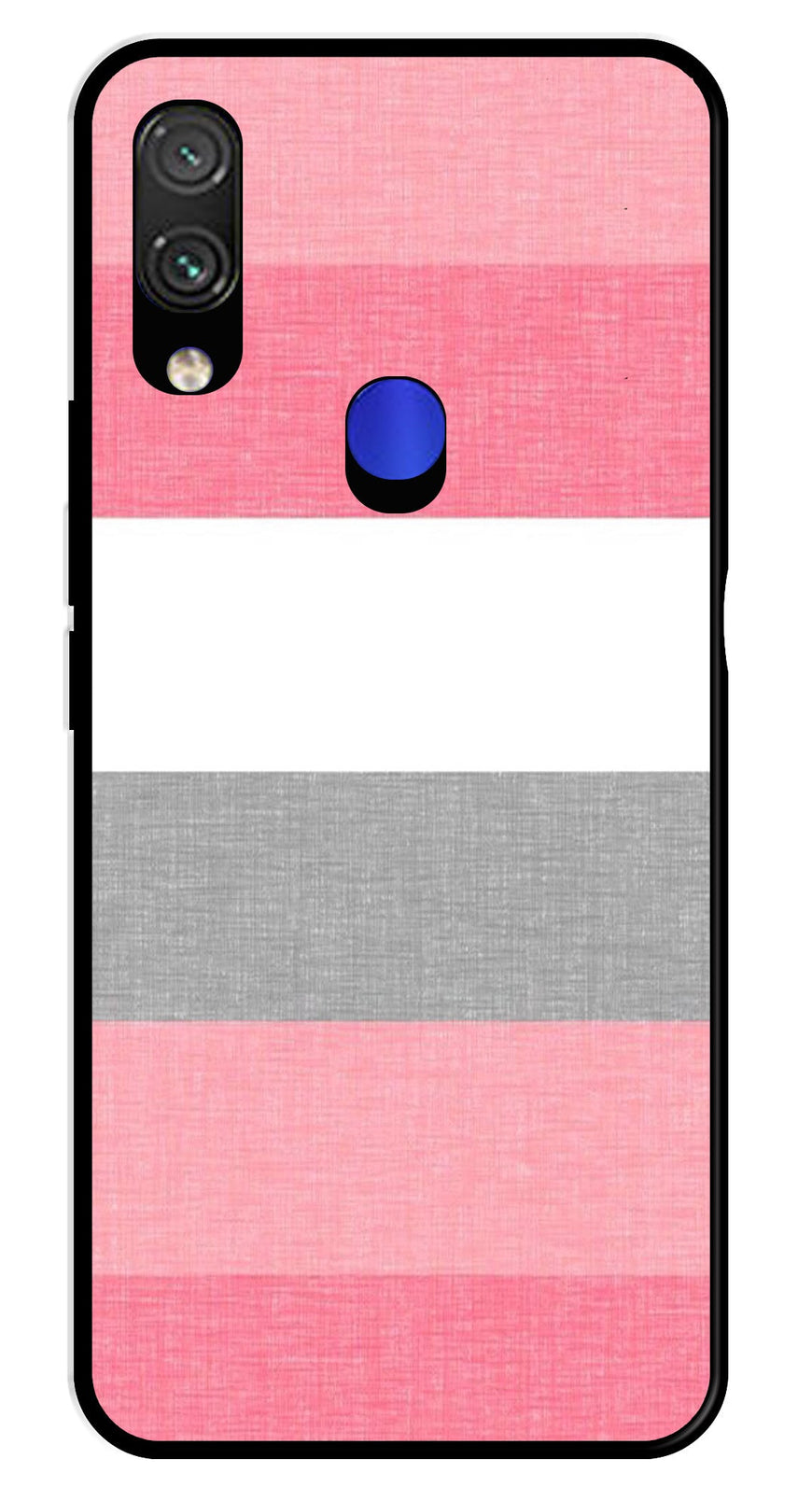Pink Pattern Metal Mobile Case for Redmi Note 7   (Design No -23)