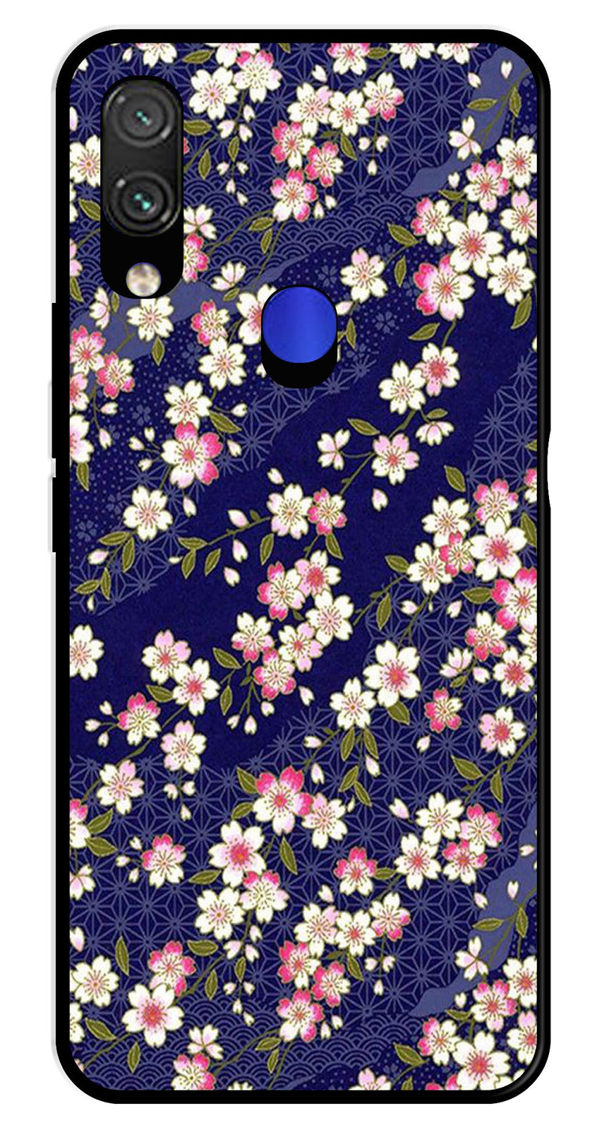 Flower Design Metal Mobile Case for Redmi Note 7   (Design No -25)