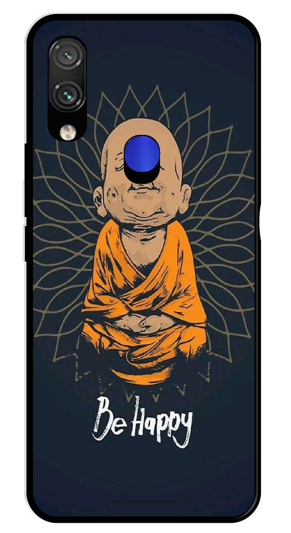 Be Happy Metal Mobile Case for Redmi Note 7   (Design No -27)