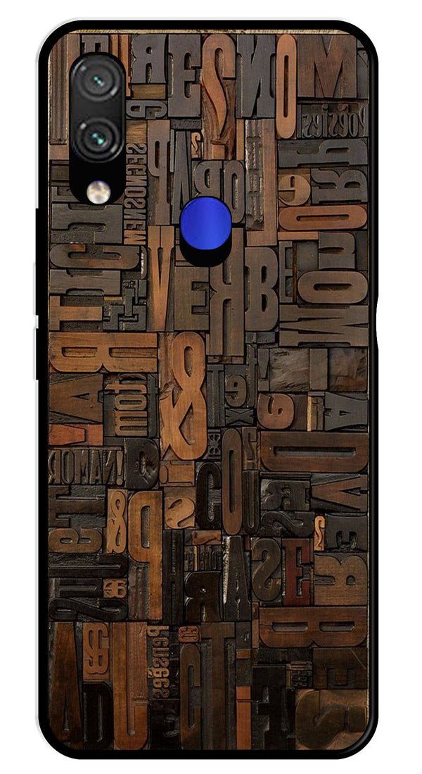 Alphabets Metal Mobile Case for Redmi Note 7   (Design No -32)