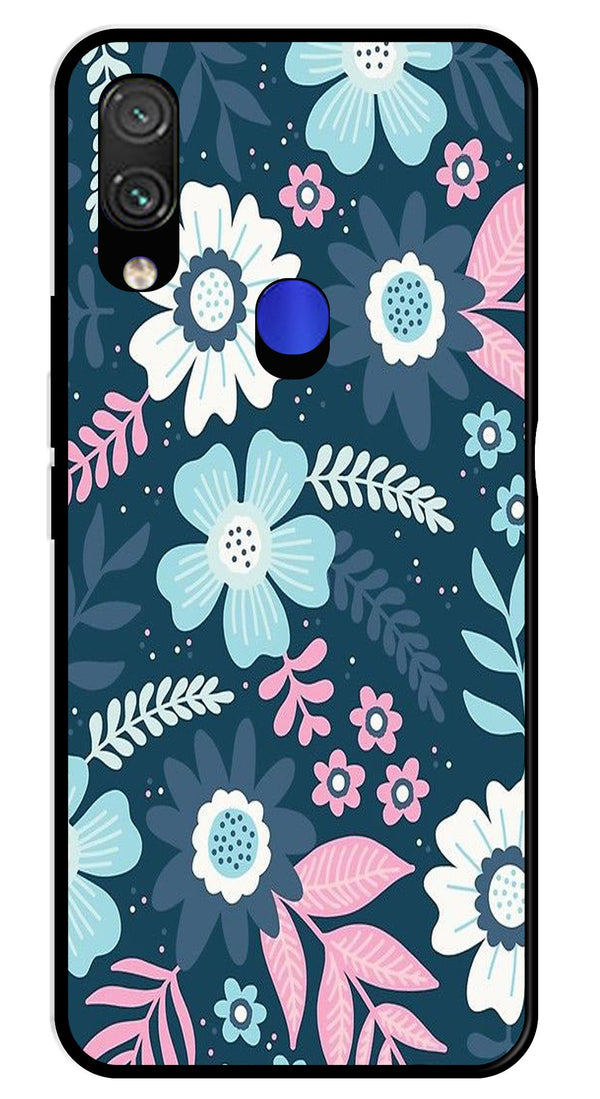 Flower Leaves Design Metal Mobile Case for Redmi Note 7   (Design No -50)
