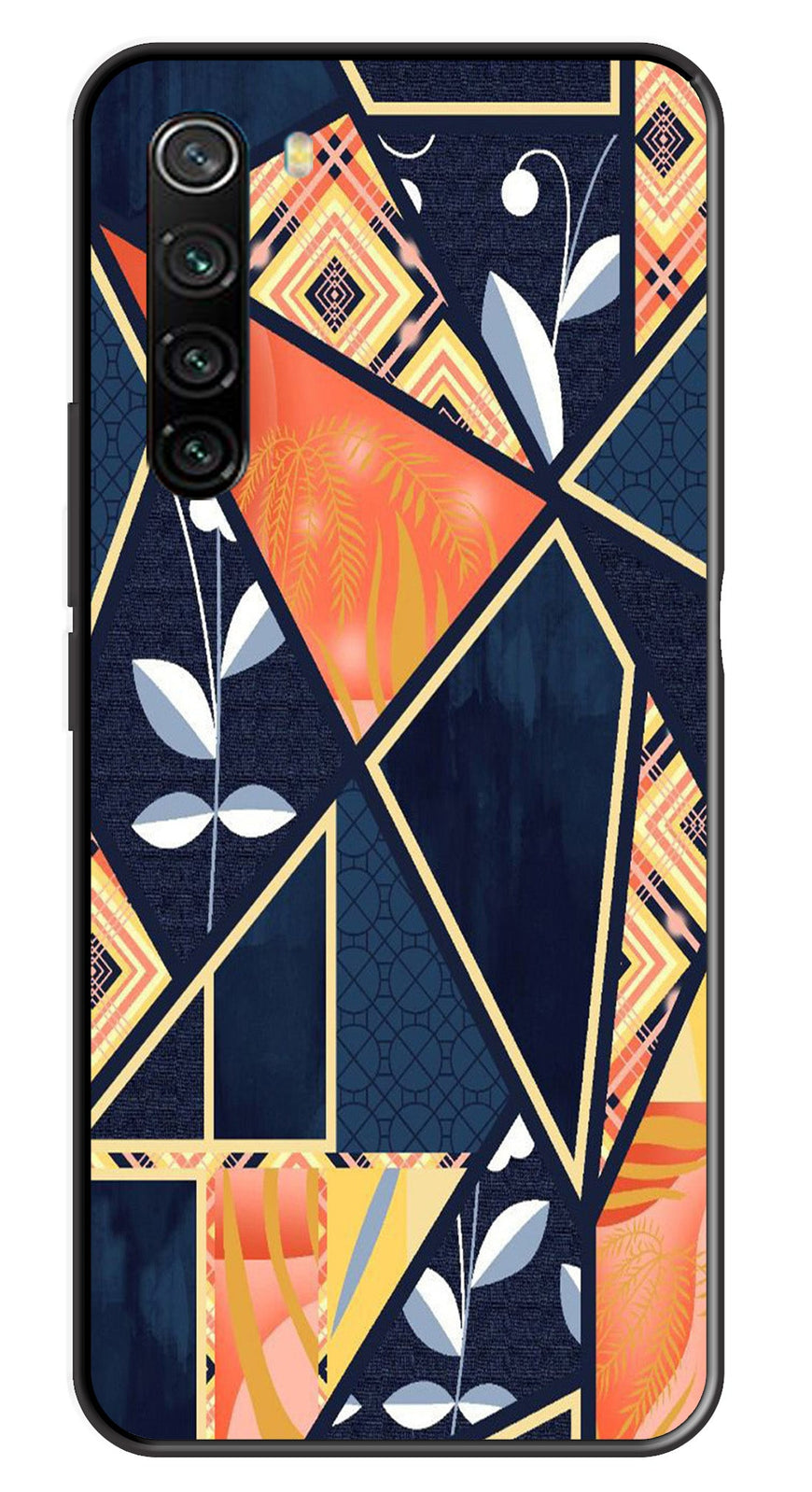 Marble Design Metal Mobile Case for Redmi Note 8   (Design No -07)