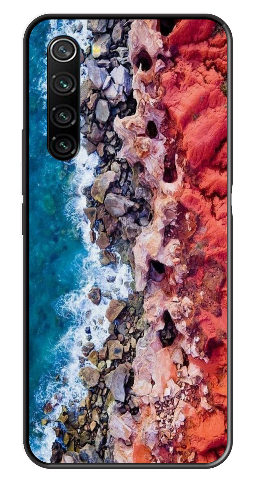 Sea Shore Metal Mobile Case for Redmi Note 8   (Design No -18)