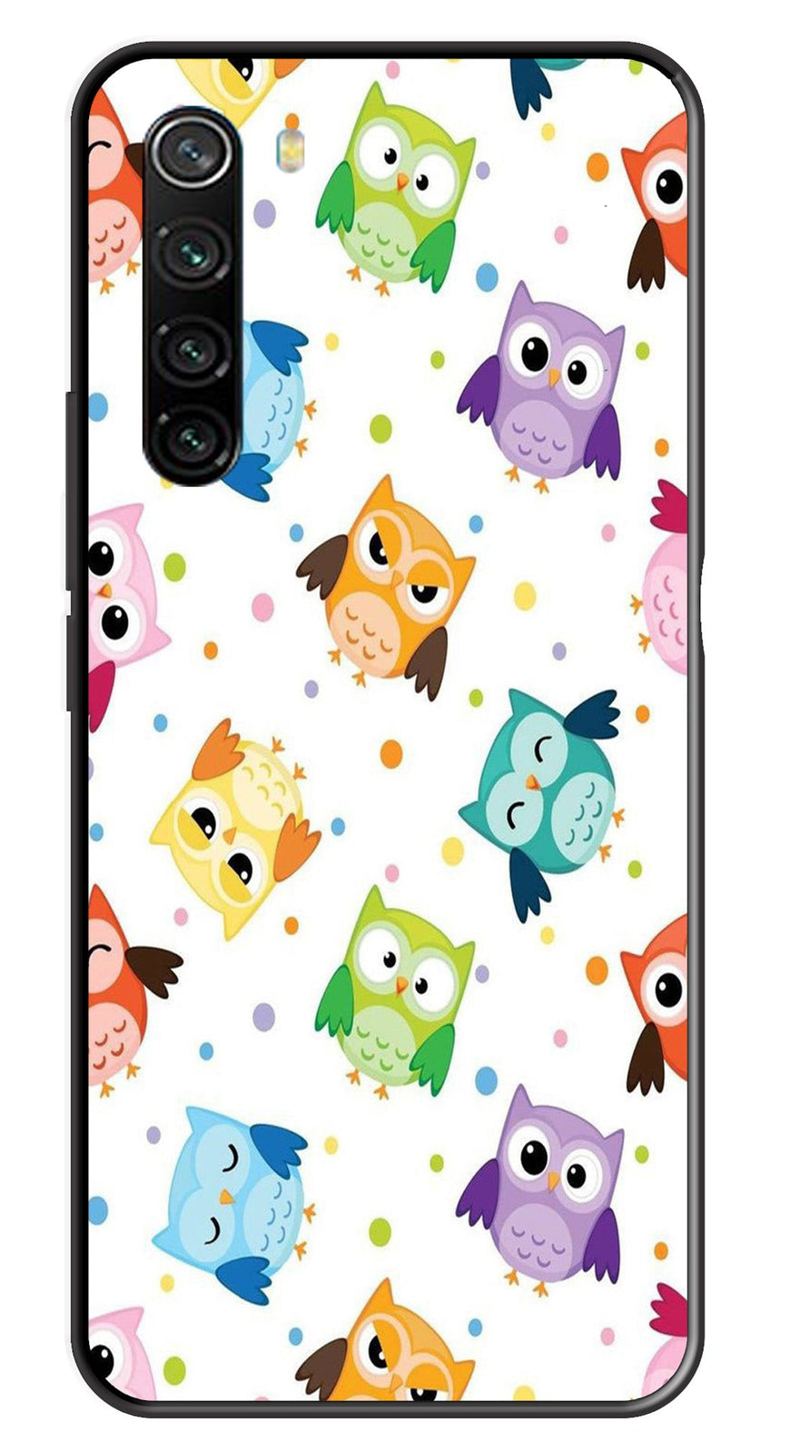 Owls Pattern Metal Mobile Case for Redmi Note 8   (Design No -20)