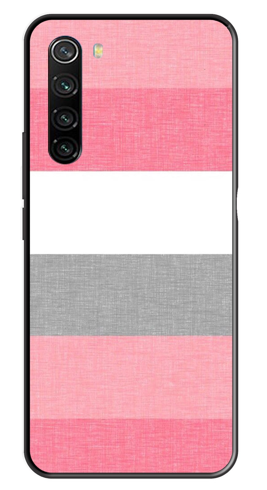 Pink Pattern Metal Mobile Case for Redmi Note 8   (Design No -23)