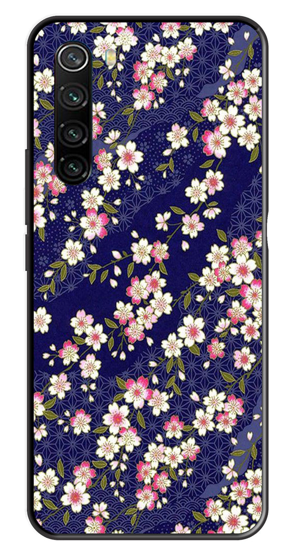 Flower Design Metal Mobile Case for Redmi Note 8   (Design No -25)