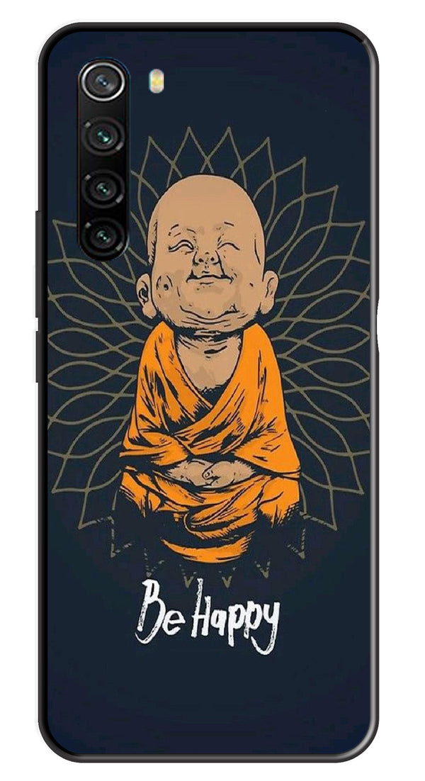 Be Happy Metal Mobile Case for Redmi Note 8   (Design No -27)