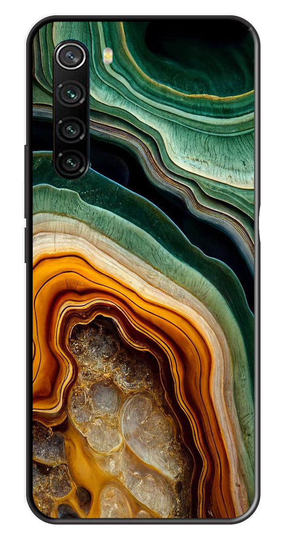 Marble Design Metal Mobile Case for Redmi Note 8   (Design No -28)