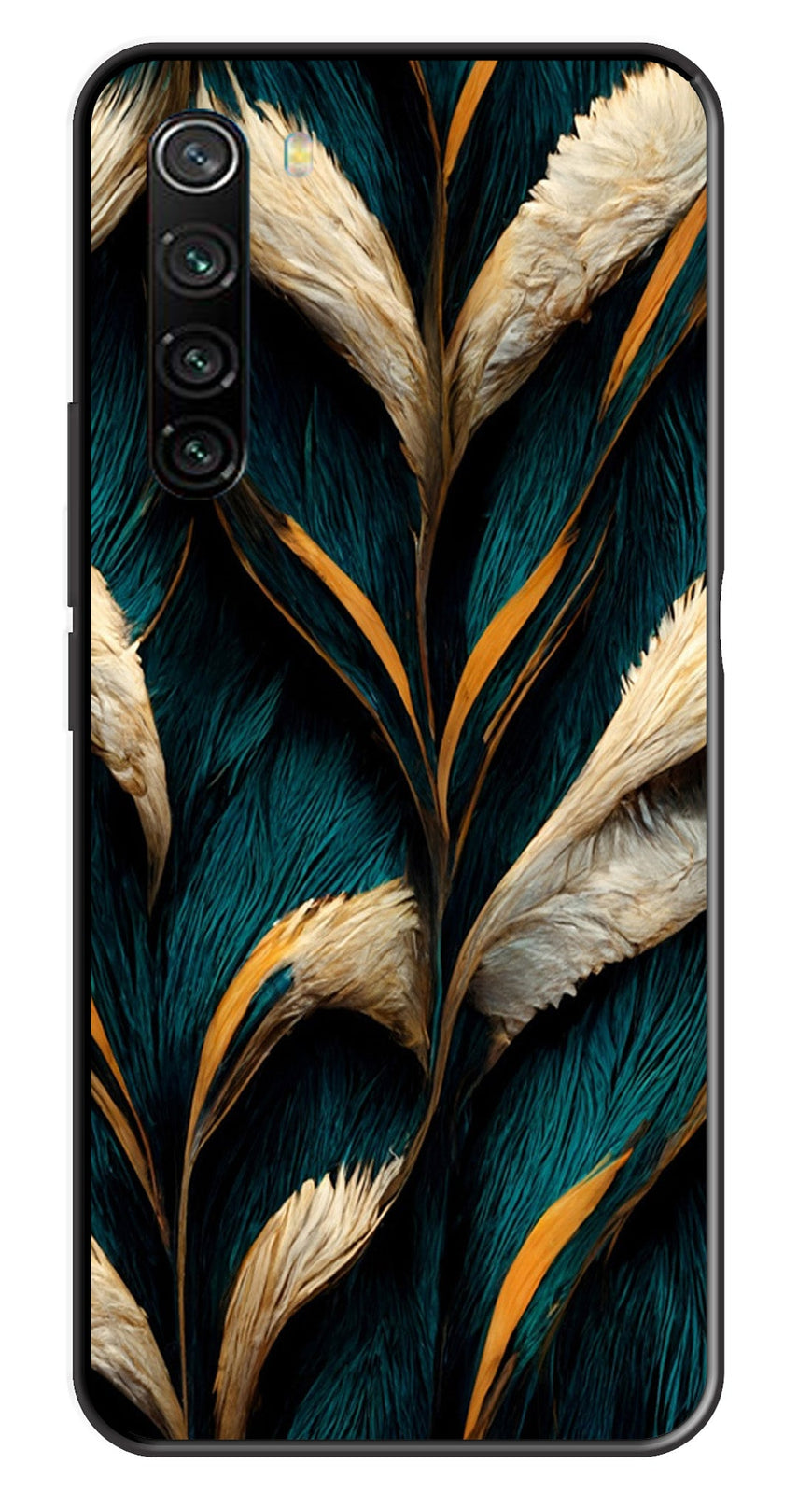 Feathers Metal Mobile Case for Redmi Note 8   (Design No -30)