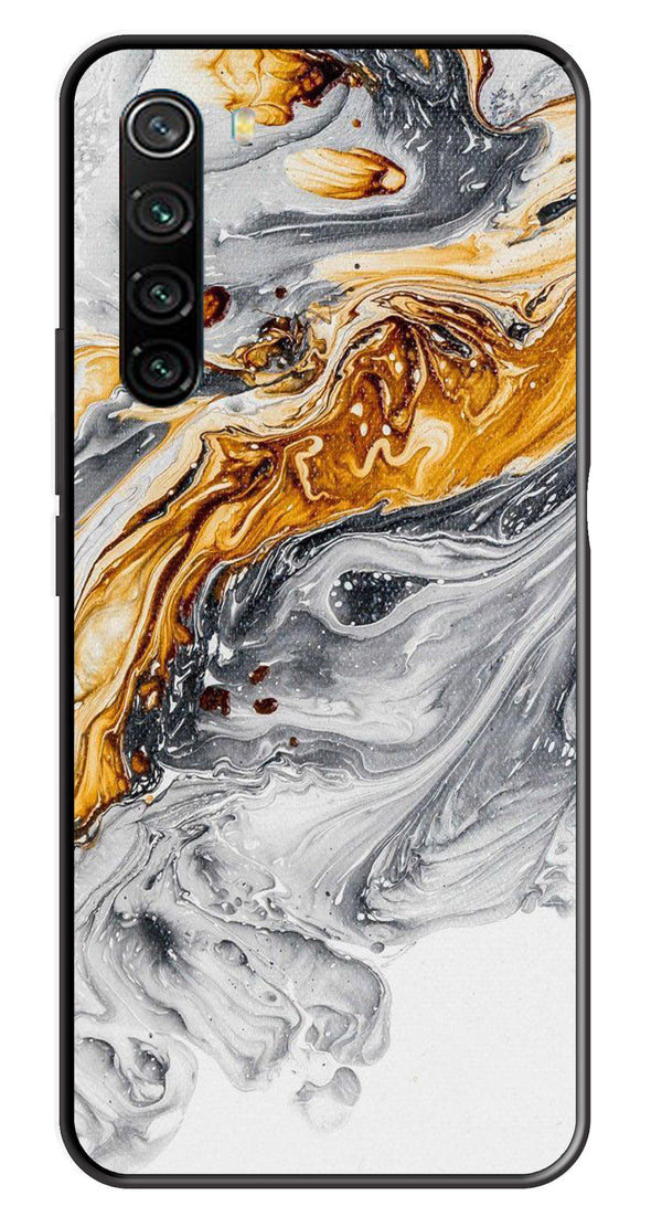 Marble Pattern Metal Mobile Case for Redmi Note 8   (Design No -36)