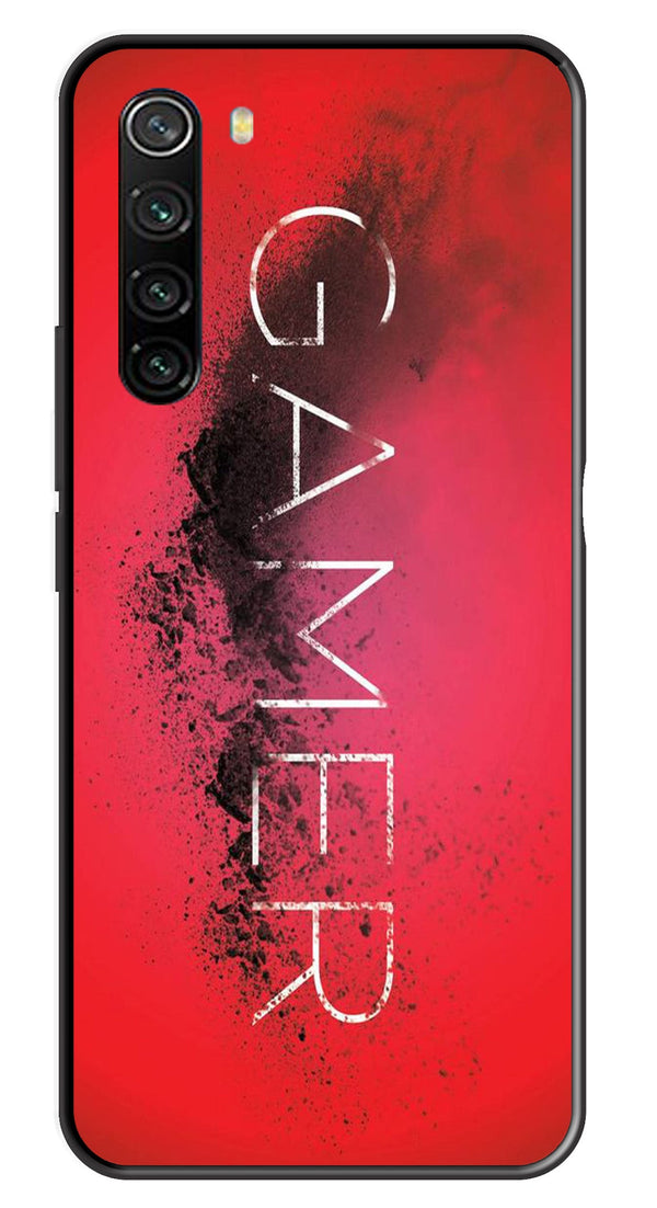 Gamer Pattern Metal Mobile Case for Redmi Note 8   (Design No -41)