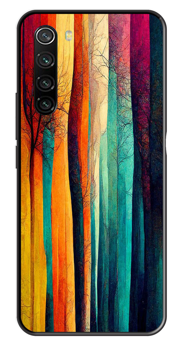 Modern Art Colorful Metal Mobile Case for Redmi Note 8   (Design No -47)
