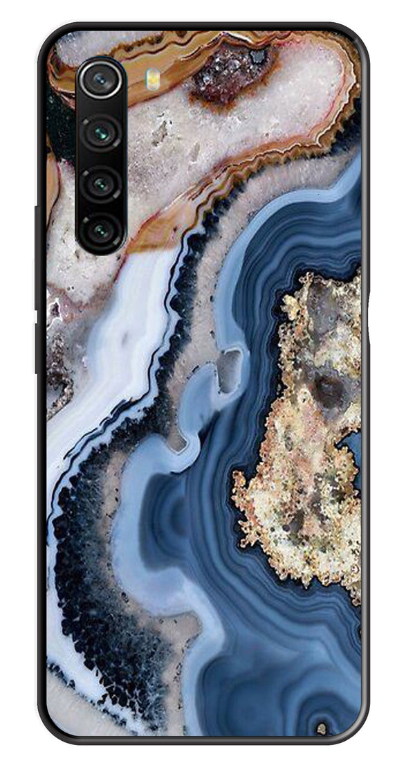 Marble Design Metal Mobile Case for Redmi Note 8   (Design No -53)