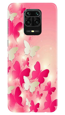 White Pick Butterflies Mobile Back Case for Redmi Note 10 Lite (Design - 28)