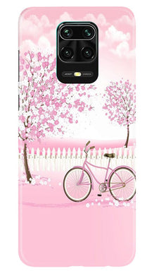 Pink Flowers Cycle Mobile Back Case for Redmi Note 10 Lite  (Design - 102)