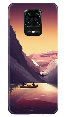 Mountains Boat Mobile Back Case for Redmi Note 10 Lite (Design - 181)