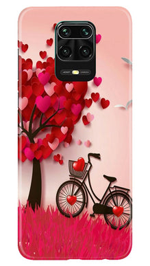 Red Heart Cycle Mobile Back Case for Redmi Note 10 Lite (Design - 222)