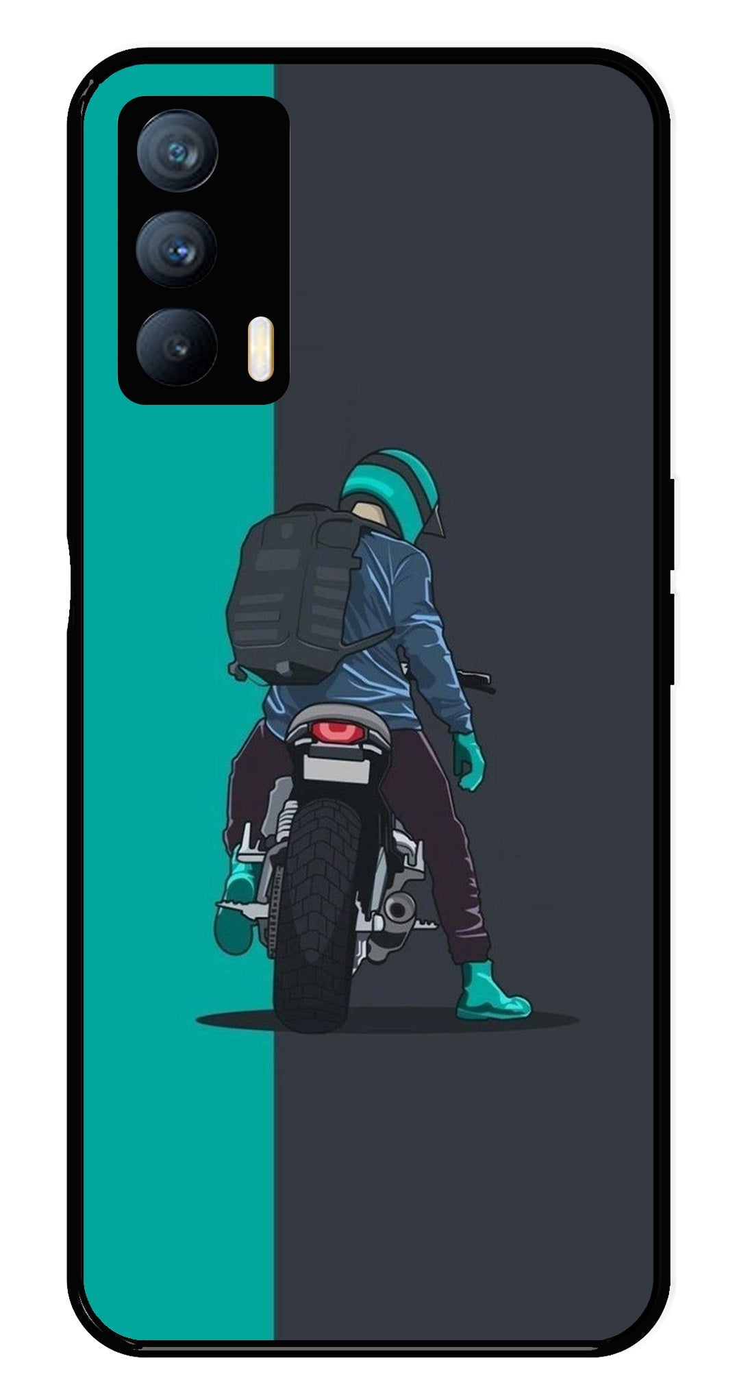 Bike Lover Metal Mobile Case for Realme X7   (Design No -05)