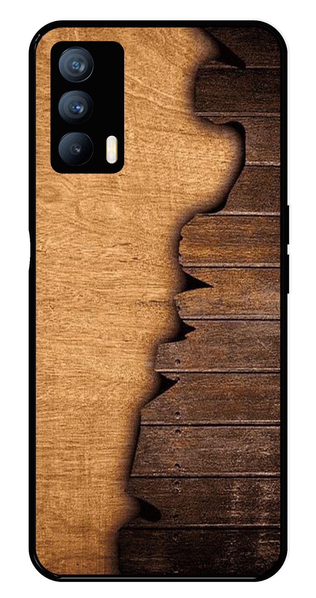 Wooden Design Metal Mobile Case for Realme X7   (Design No -13)