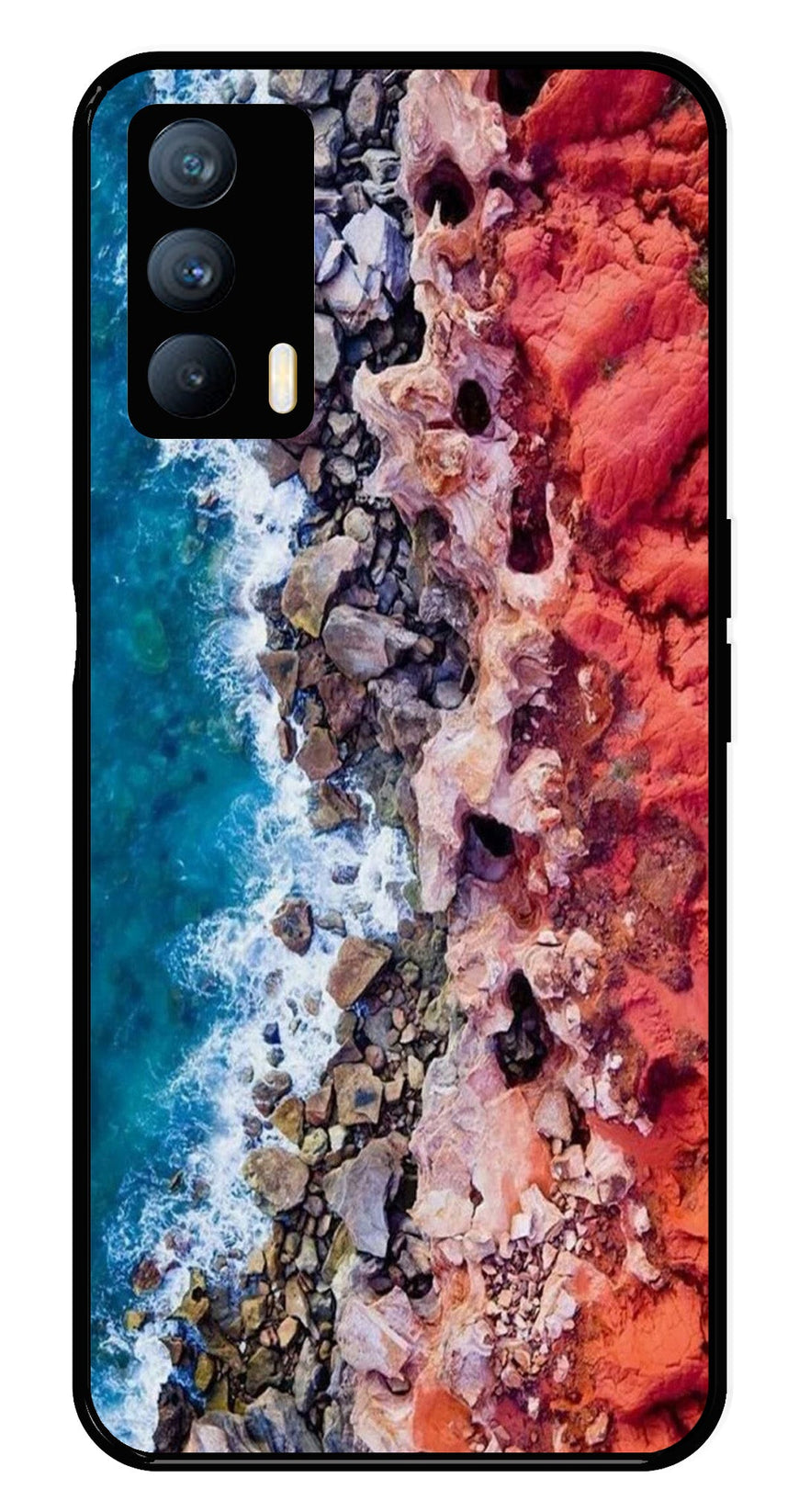 Sea Shore Metal Mobile Case for Realme X7   (Design No -18)