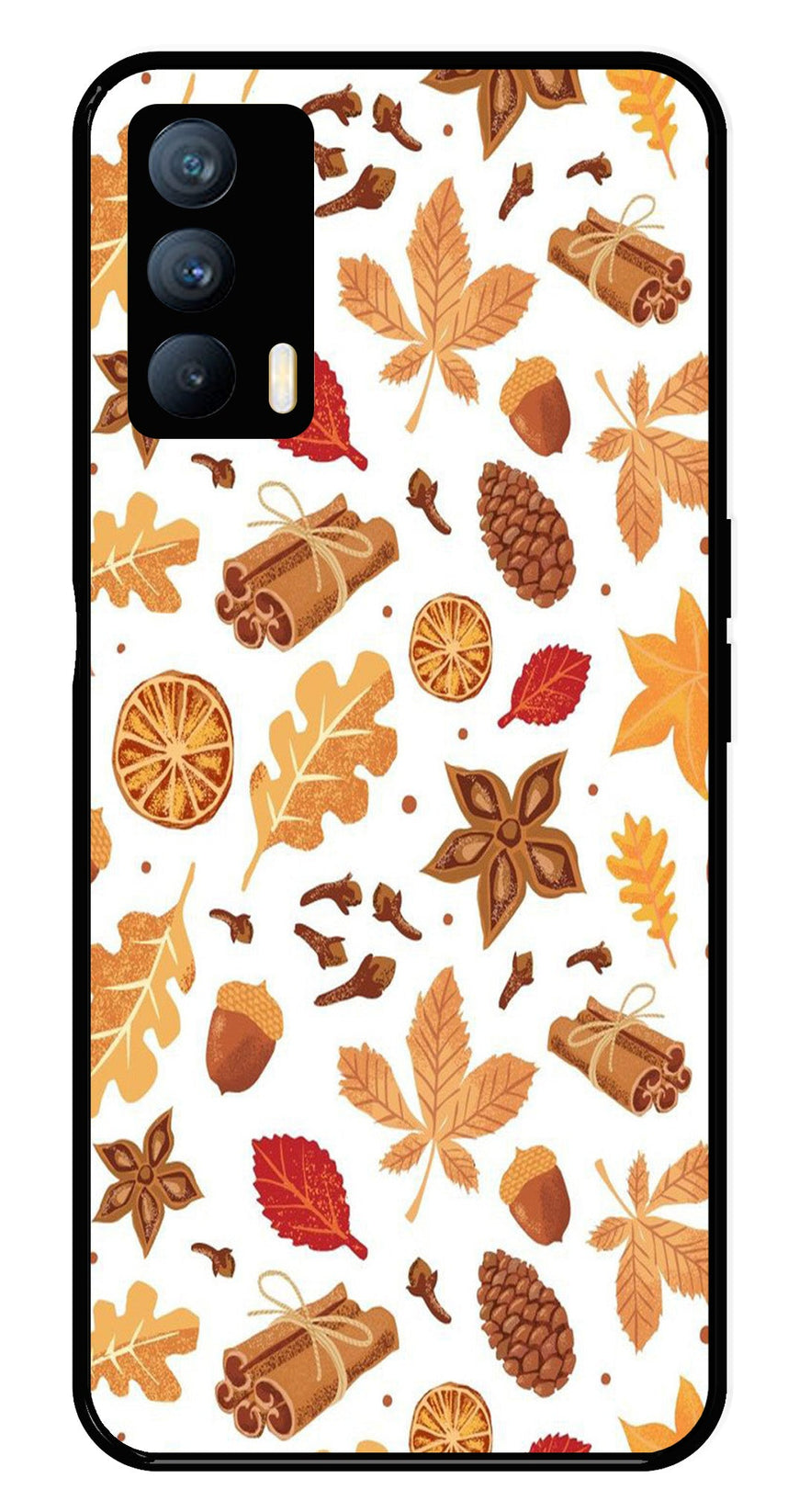 Autumn Leaf Metal Mobile Case for Realme X7   (Design No -19)