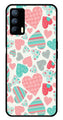Hearts Pattern Metal Mobile Case for Realme X7   (Design No -22)