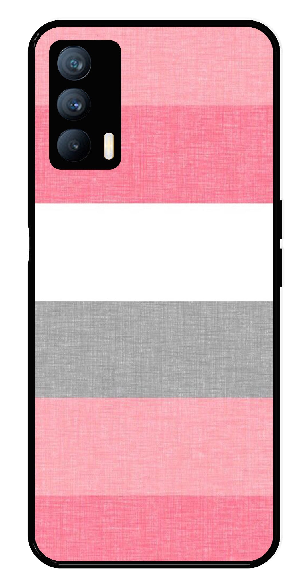 Pink Pattern Metal Mobile Case for Realme X7   (Design No -23)