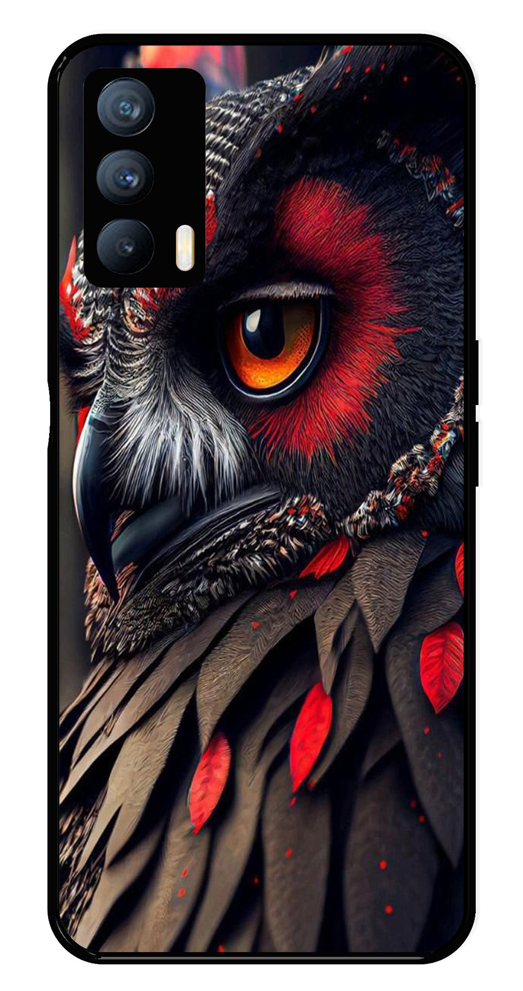 Owl Design Metal Mobile Case for Realme X7   (Design No -26)
